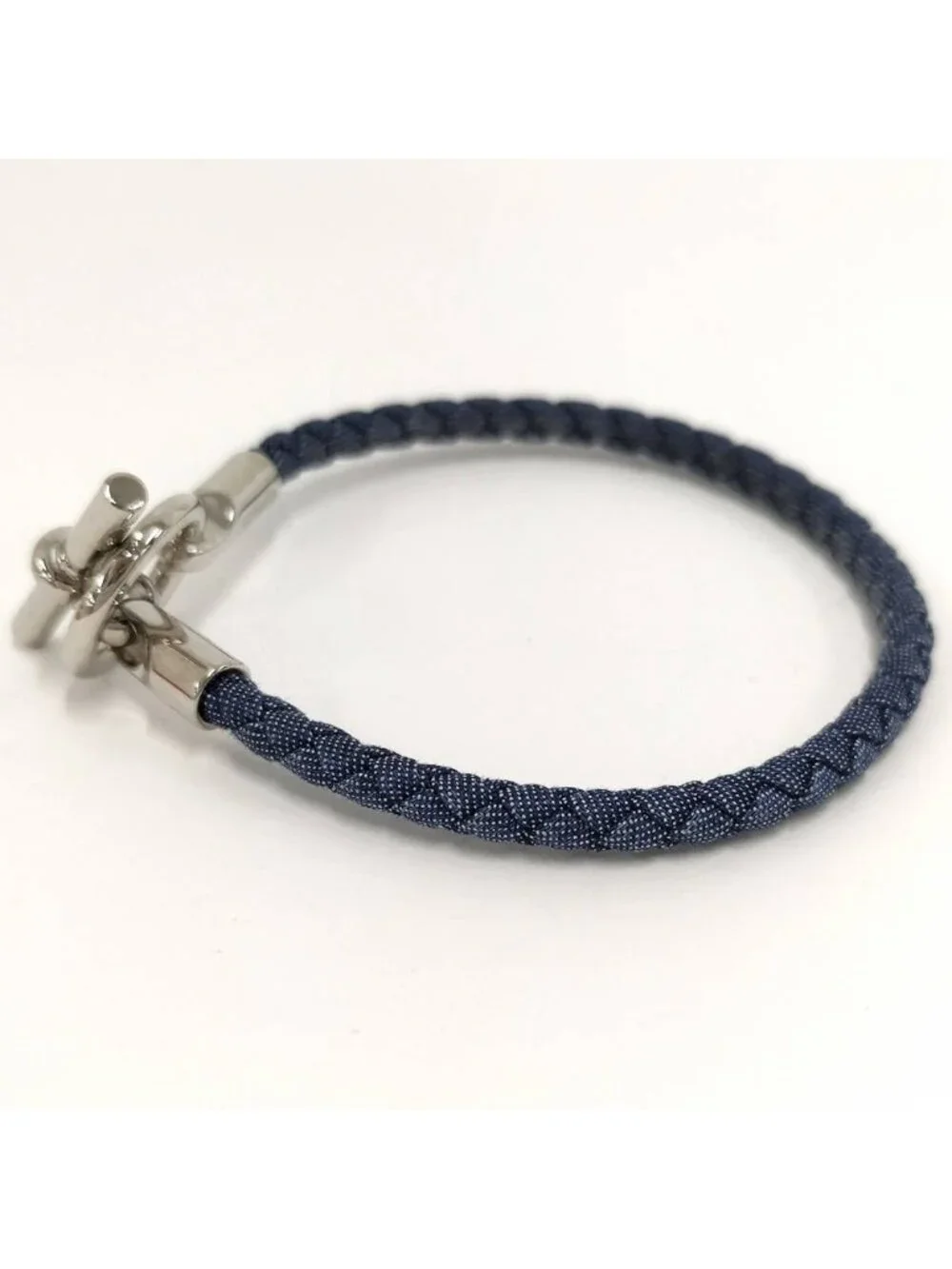 Hermes Glenan Bracelet Cotton Navy Silver